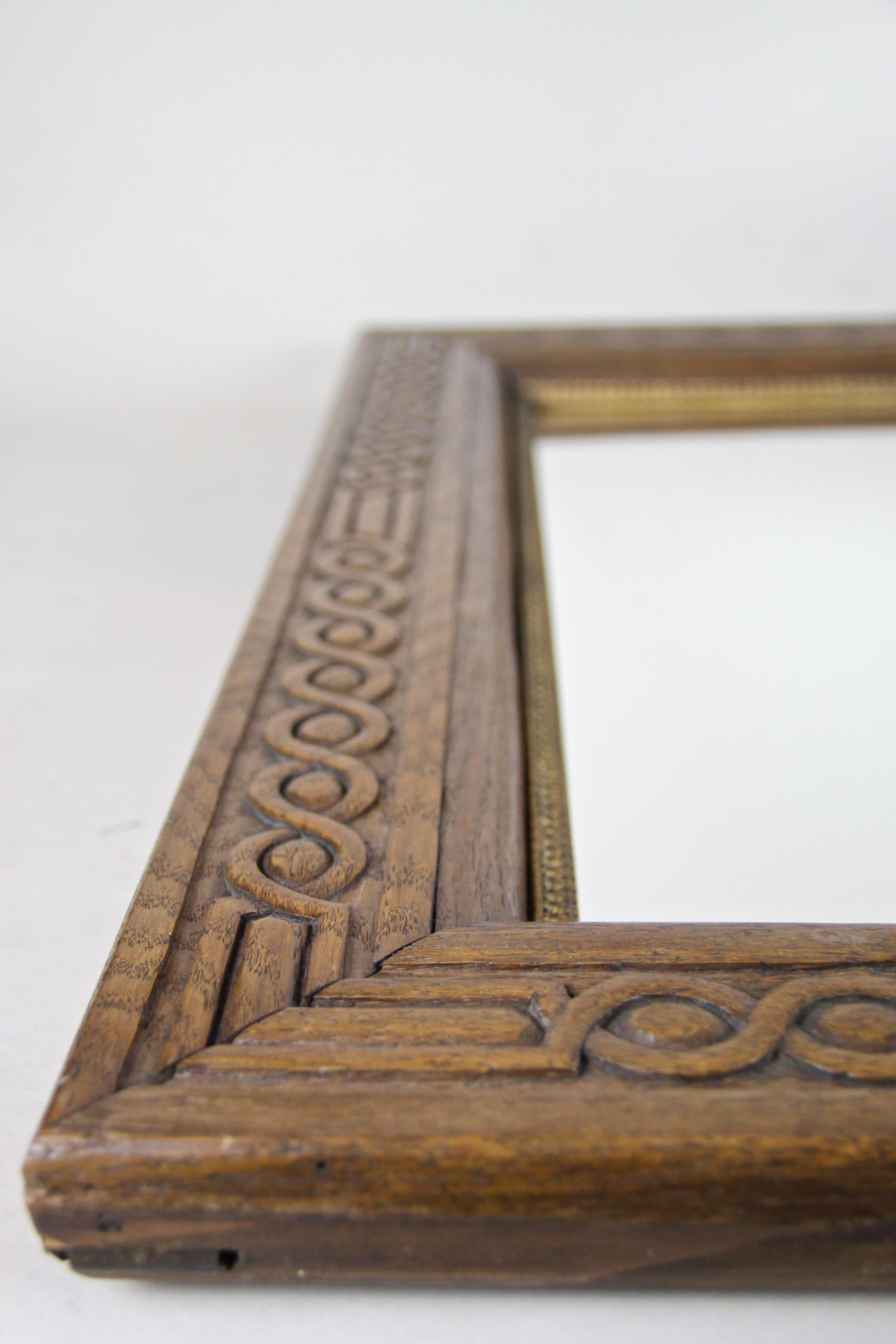 Oakwood Wall Mirror Hand Carved, Austria, circa 1890 For Sale 2