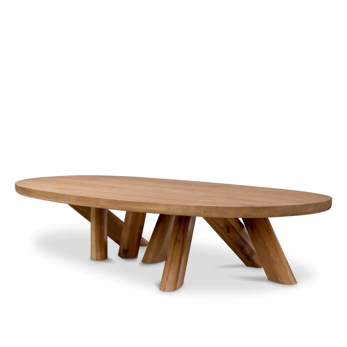 Table basse Oaky avec tous 
structure en bois de chêne massif.