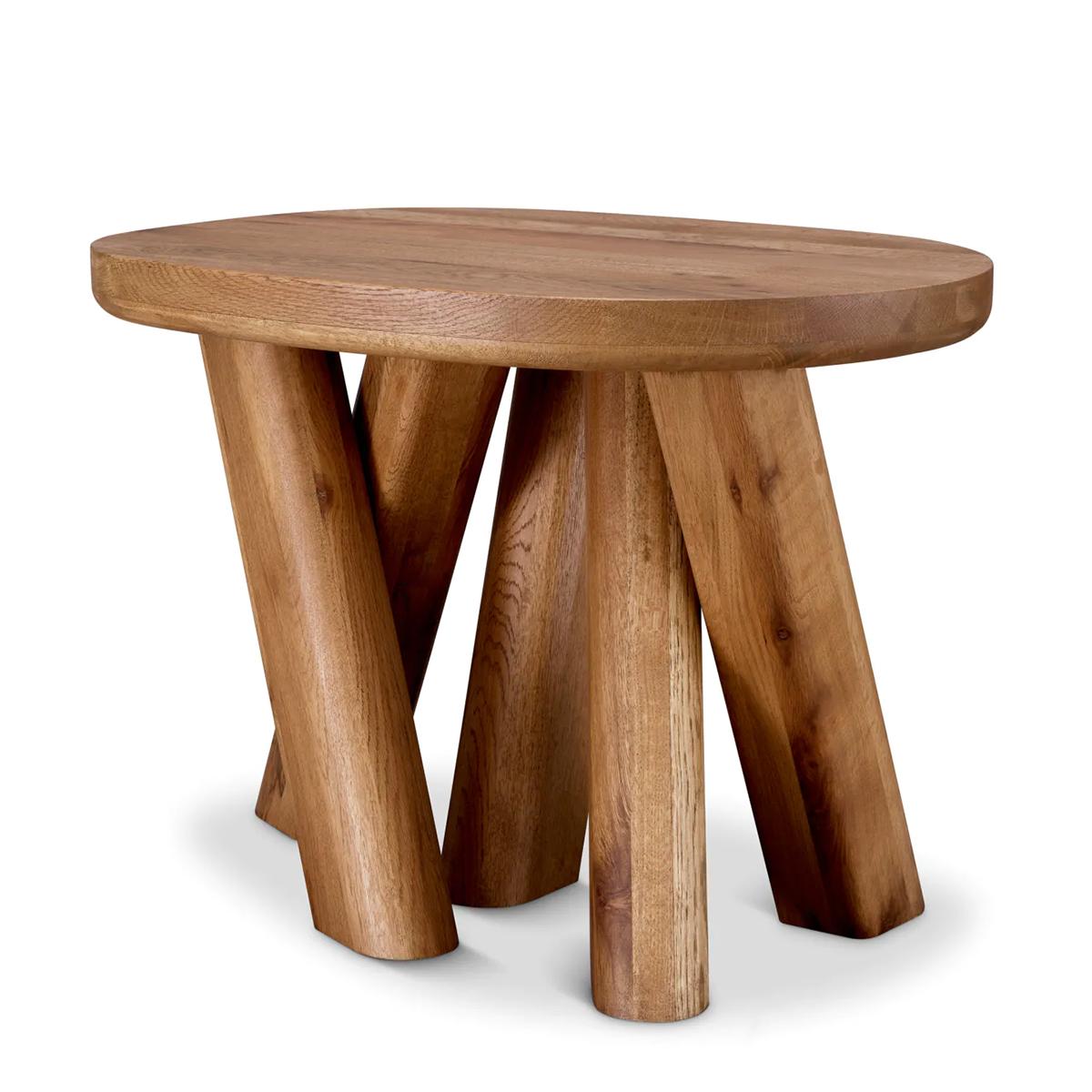 Table d'appoint Oaky avec tous 
structure en bois de chêne massif.