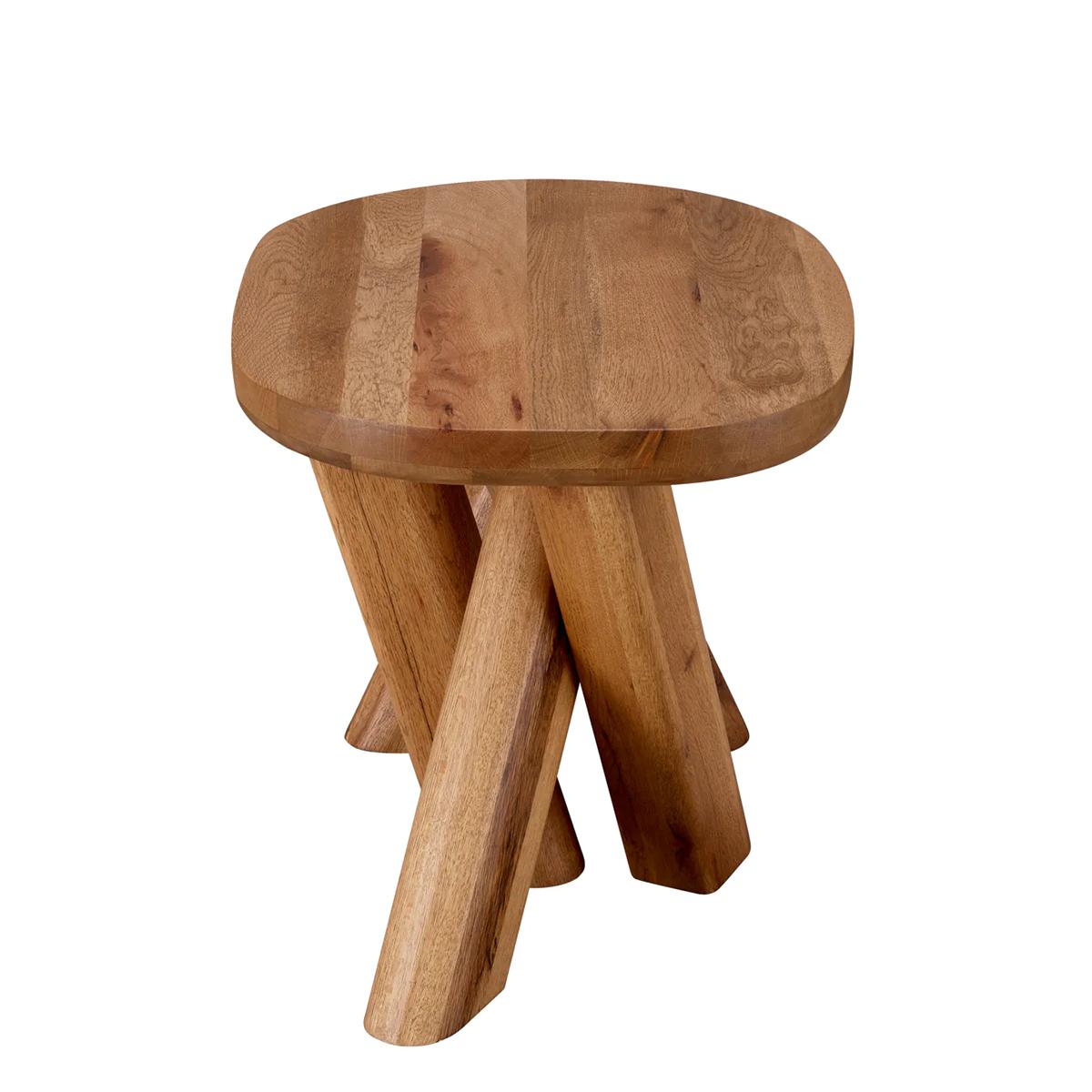 Hand-Crafted Oaky Side Table For Sale