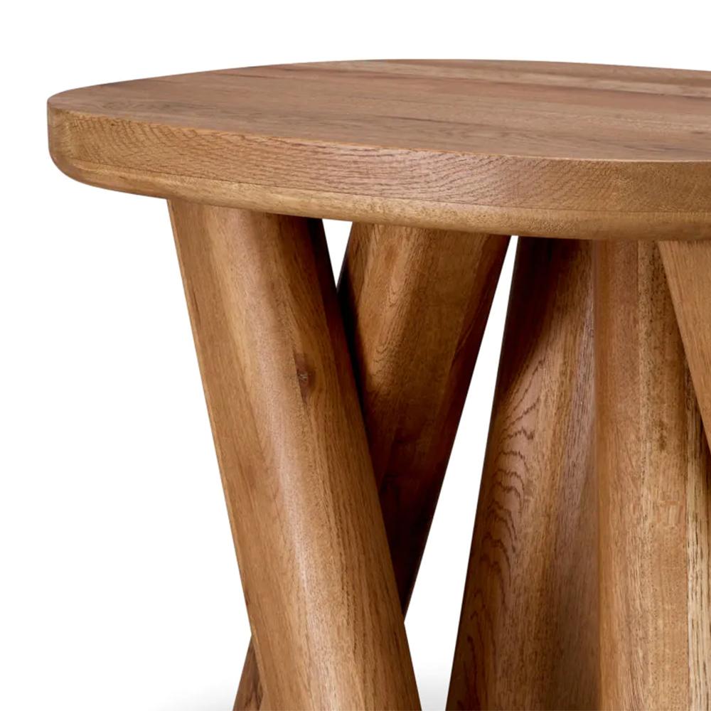 Contemporary Oaky Side Table For Sale