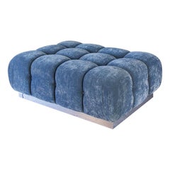 OAM Studio Modular Custom Tufted Velvet Ottoman with Chrome Base