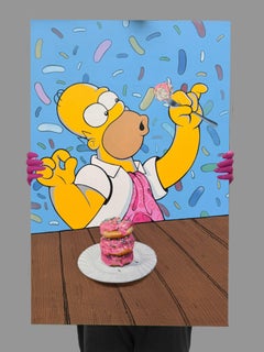 Homer Painting, Oil & Acrylic on Textured Wood, 24x36 Inches, Signed