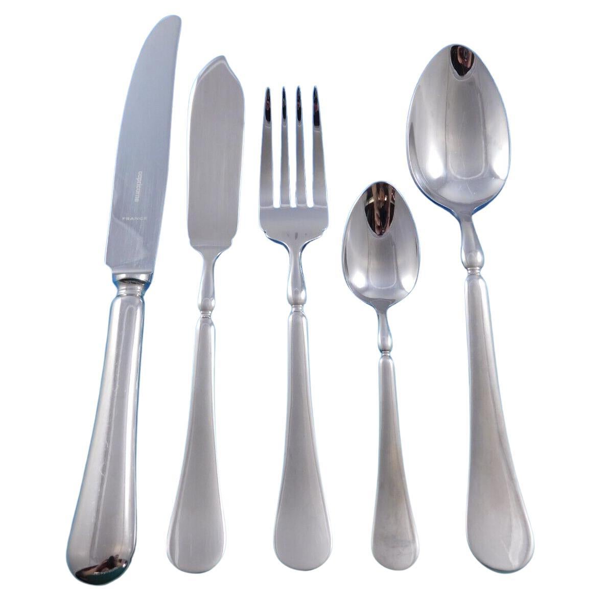 Oasis by Christofle France Stainless Steel Flatware Service Set 60 pieces For Sale