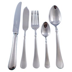 Used Oasis by Christofle France Stainless Steel Flatware Service Set 60 pieces