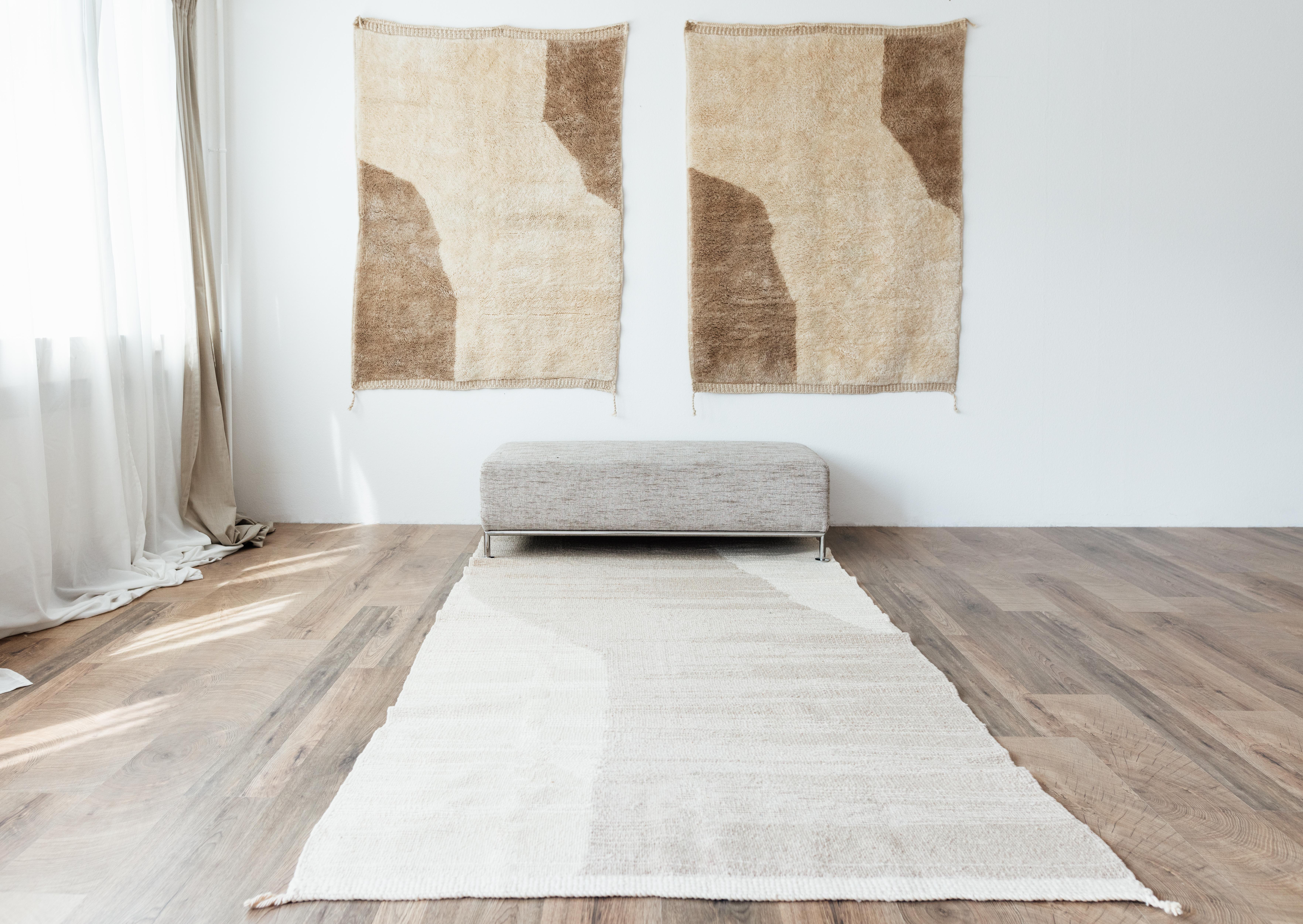 Woven OASIS Custom Berber Wool Rug Modern Handwoven Large Minimalist Contemporary For Sale