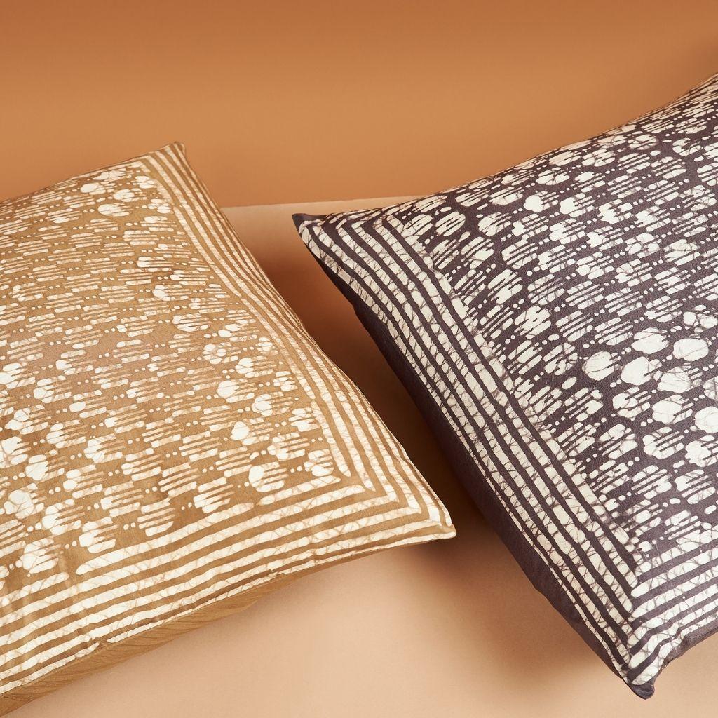 gold silk pillows