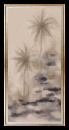 Oasis, tapisserie murale peinte à la main