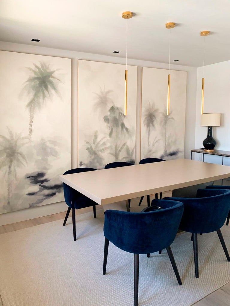 Oasis, Hand Painted Wallpaper In Excellent Condition For Sale In Madrid, ES