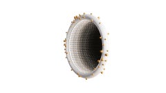 Specchio Oasis White con Infinity Light e sfere d'ottone di Richard Hutten