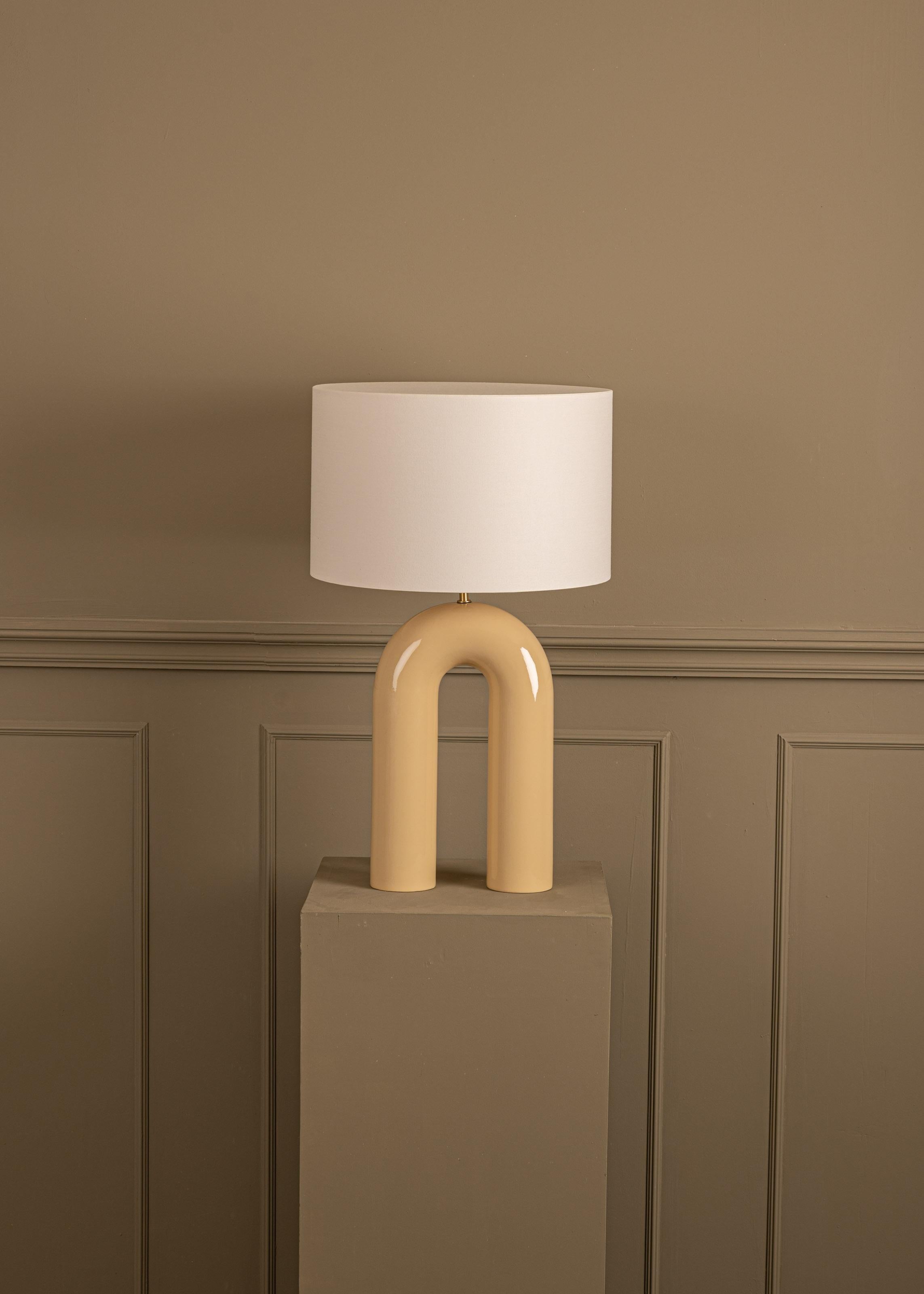 Post-Modern Oat Ceramic Arko Table Lamp by Simone & Marcel For Sale