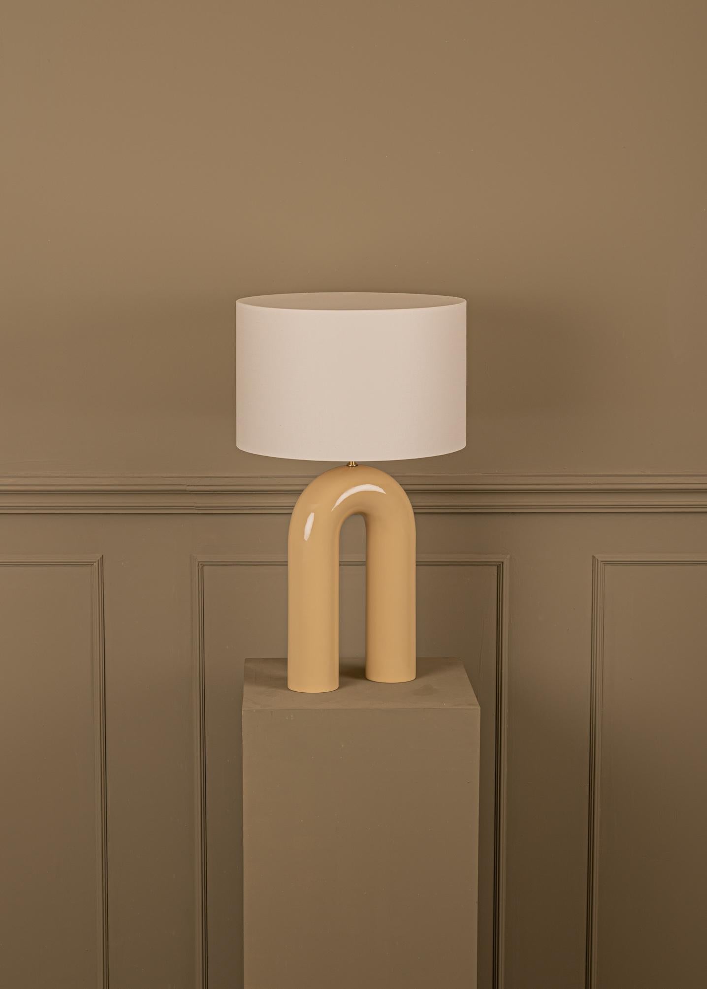 Spanish Oat Ceramic Arko Table Lamp by Simone & Marcel For Sale