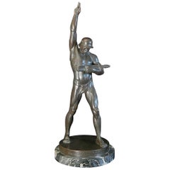 Sculpture de soldat nu de la République de Weimar « Hommage de loyauté », très rare, 1925