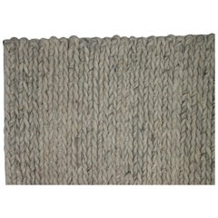 Oatmeal Braided Wool Area Rug