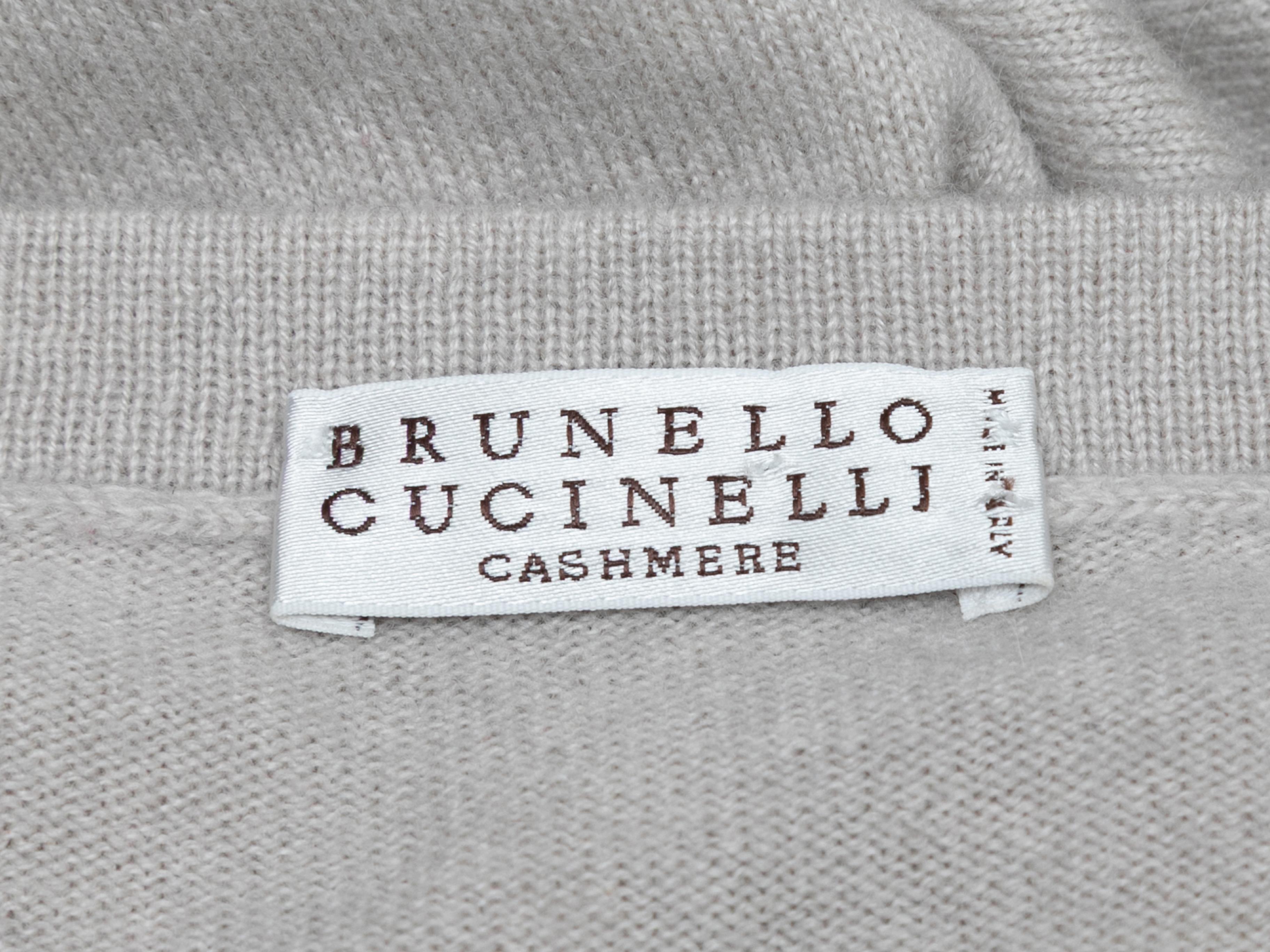 Oatmeal Brunello Cucinelli Cashmere & Silk Layered Dress Size US S For Sale 1