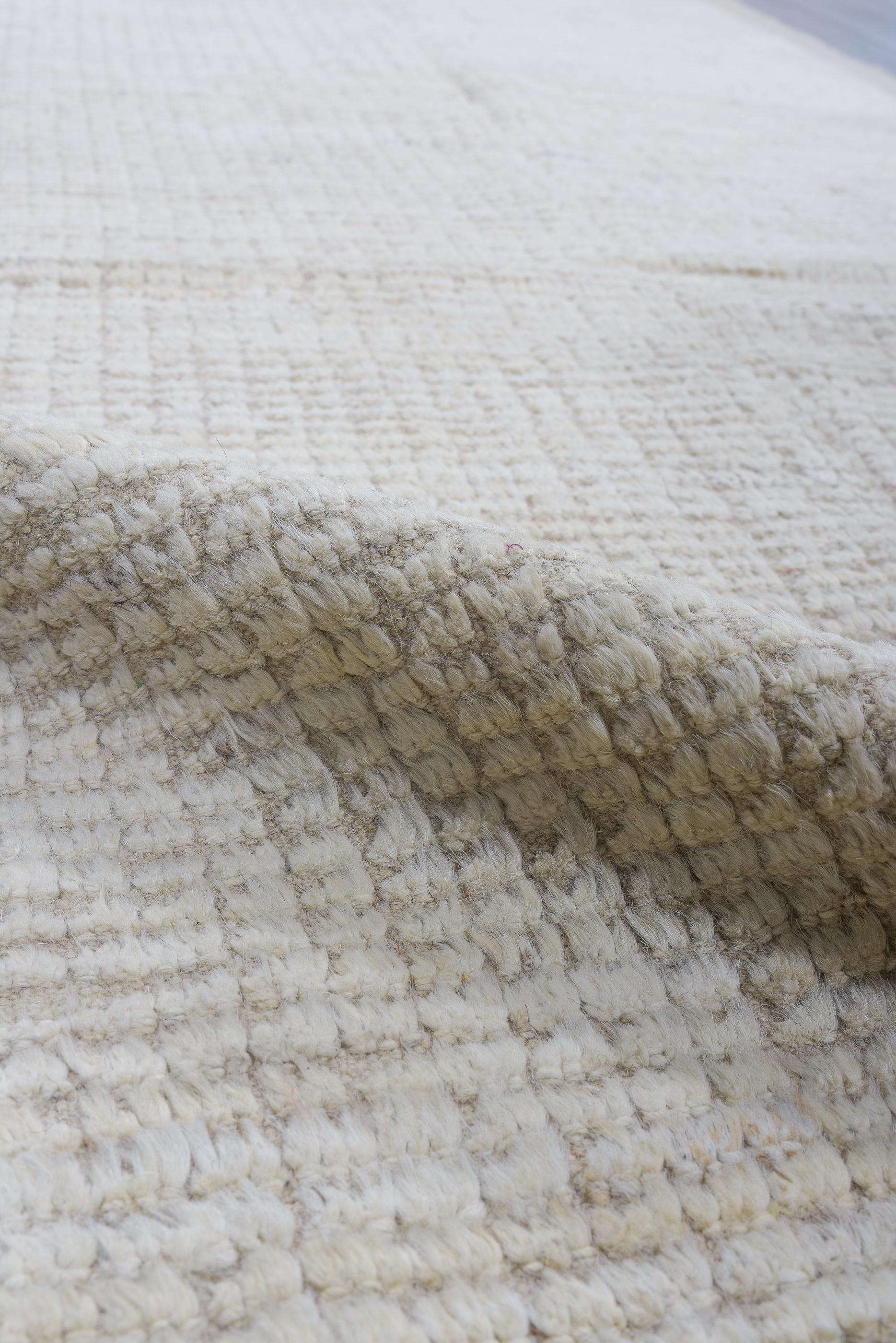 Wool Oatmeal Field White Ivory Tulu Runner For Sale