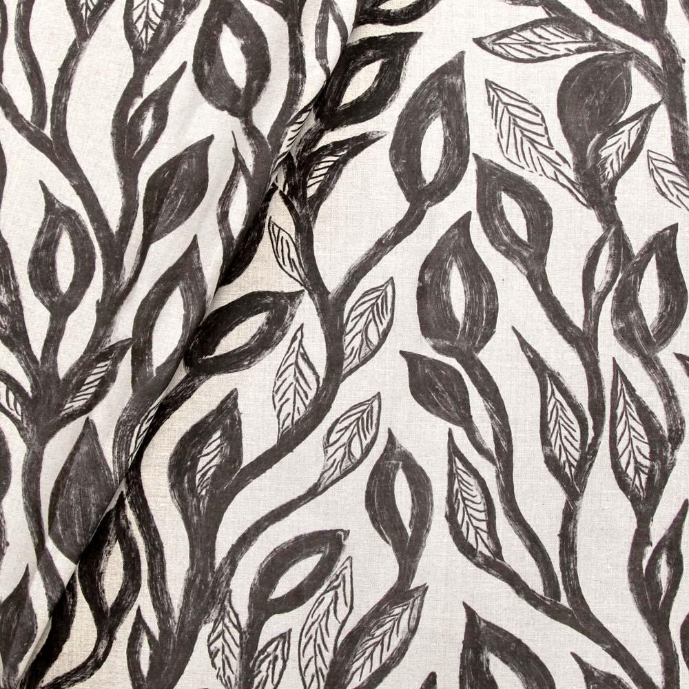 Anglo-indien Lin avoine, Collection S, Leaf (Tissu au mètre) en vente