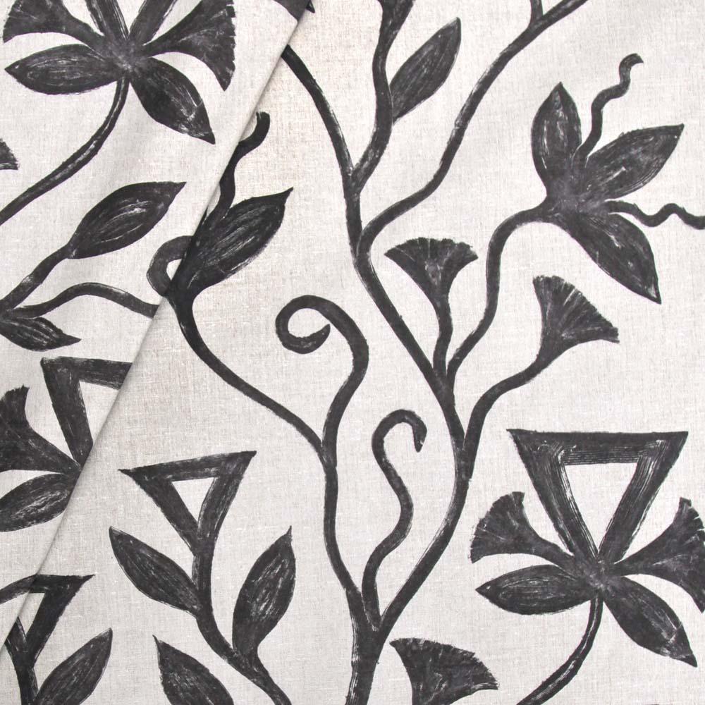 Anglo-indien Lin avoine, Collection Khovar, Vigne (Tissu au mètre) en vente