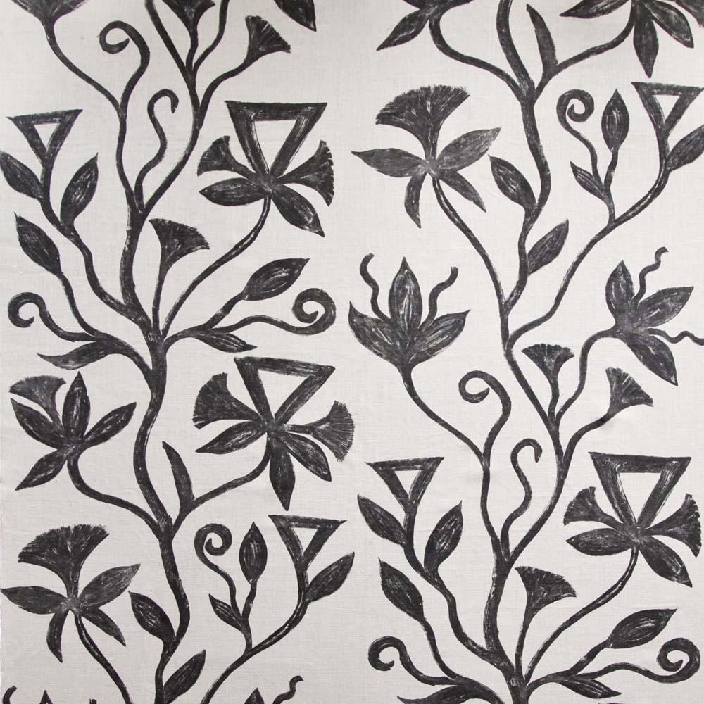 Indien Lin avoine, Collection Khovar, Vigne (Tissu au mètre) en vente