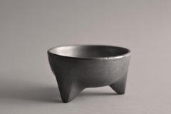 Dekorative Tzinacan-Dekoschale aus schwarzem Oaxaca-Tzinkan, poliert und gebrannt, oxidiert