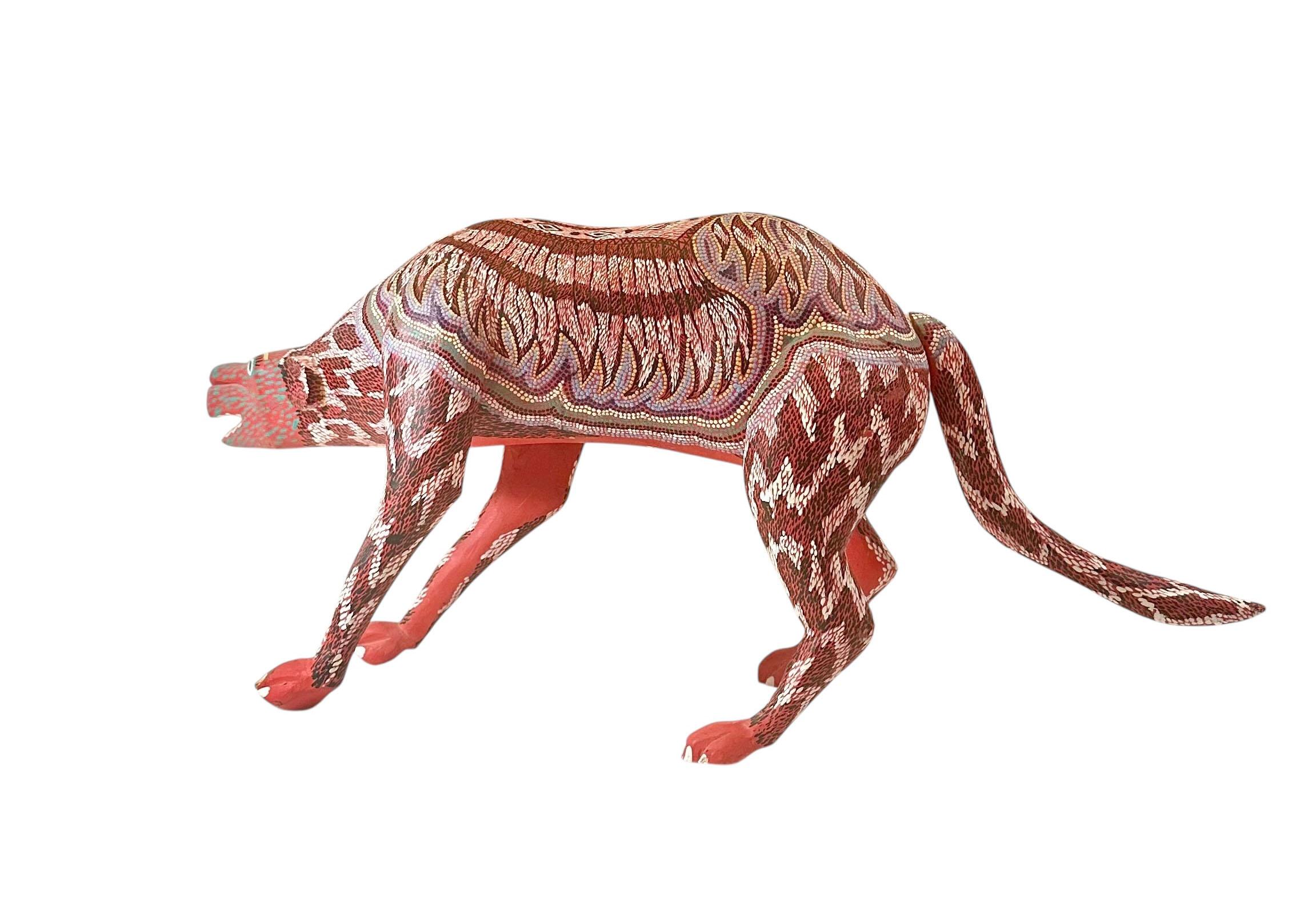 Fin du 20e siècle Oaxaca Wood Alebrije Mexican Folk Art Sculpture Signée By Pepe Santiago en vente