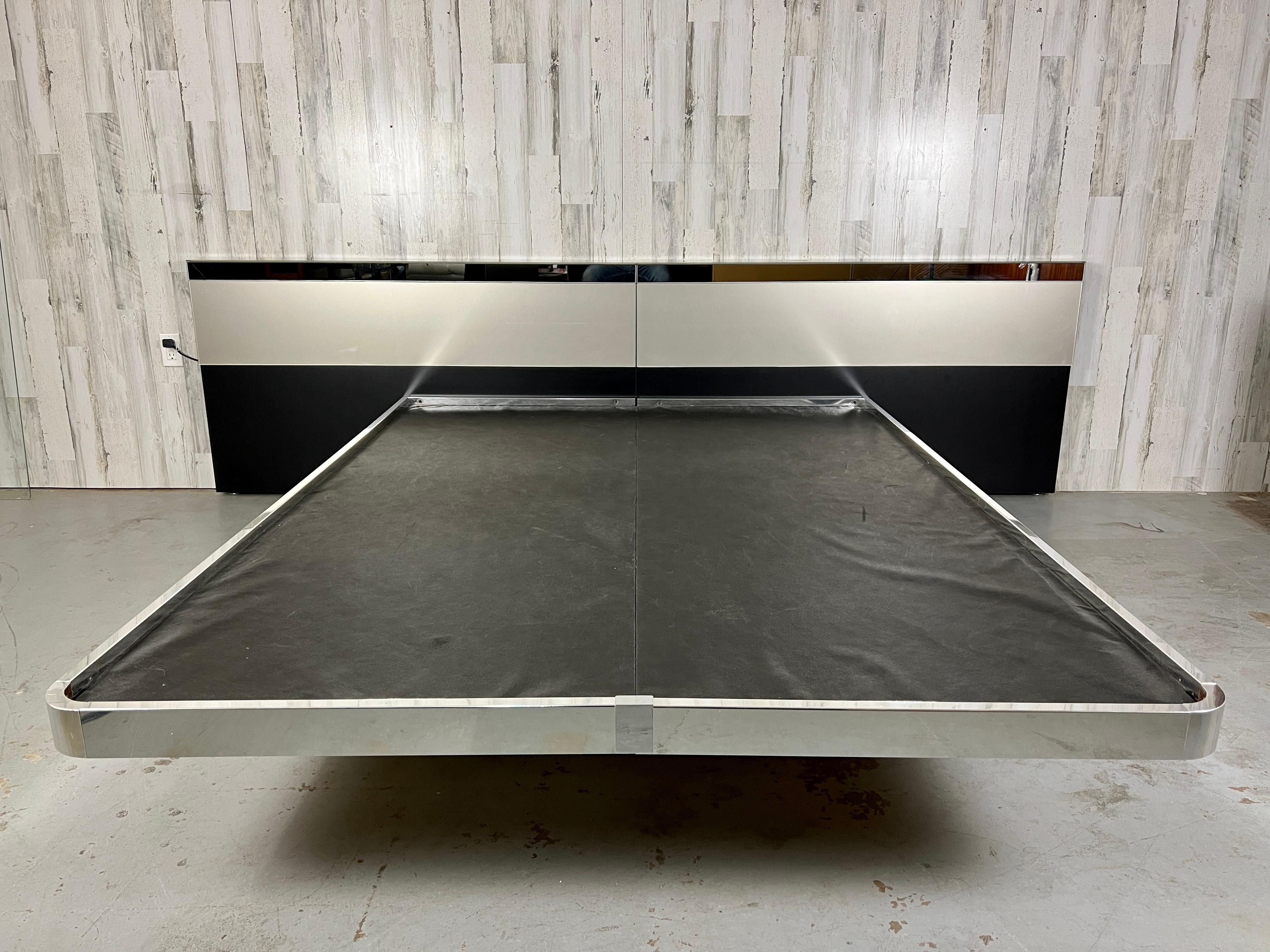 O.B. Solie for Ello Chrome & Mirror Platform Bed-Queen Size 10