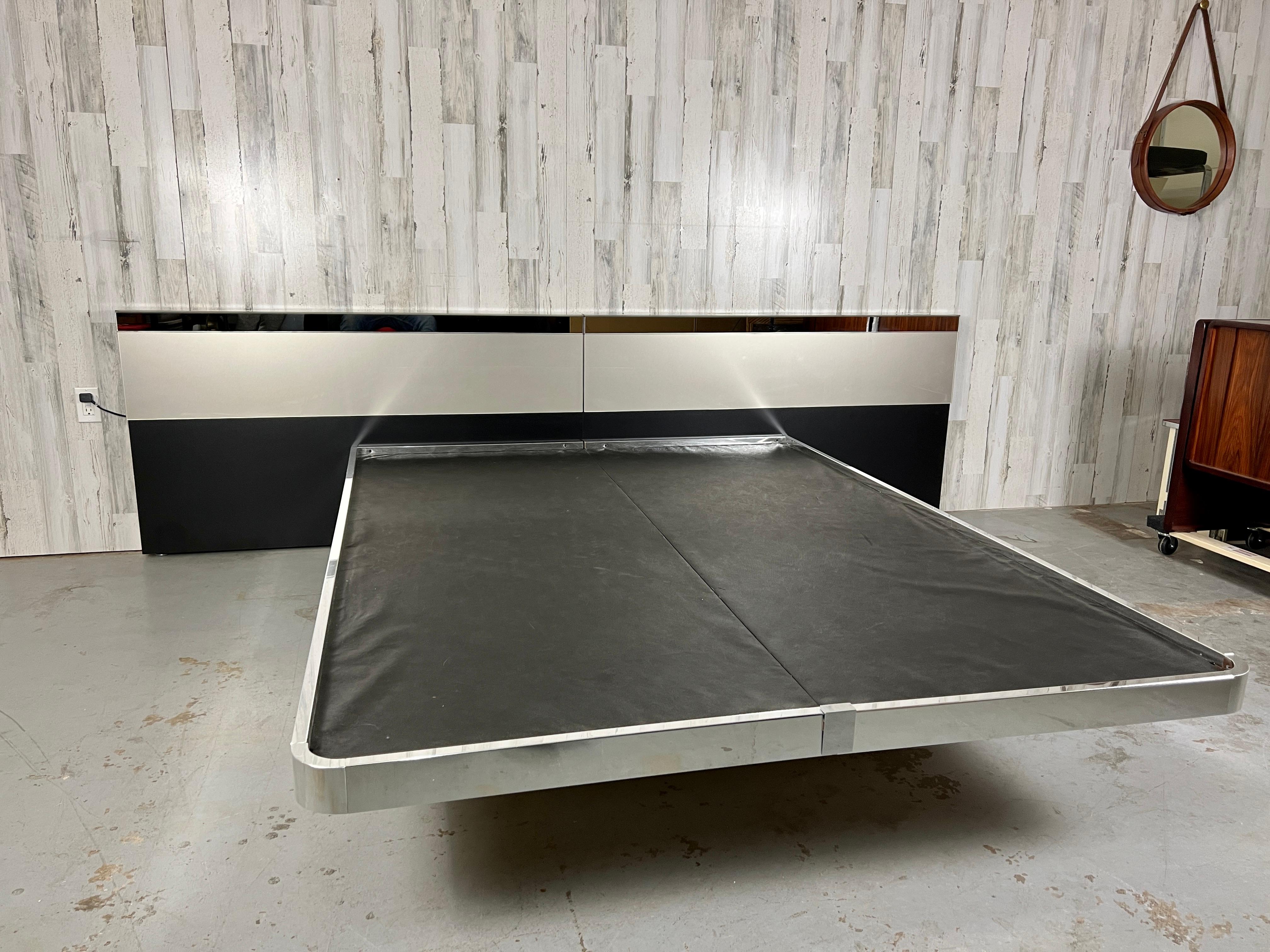 O.B. Solie for Ello Chrome & Mirror Platform Bed-Queen Size 2
