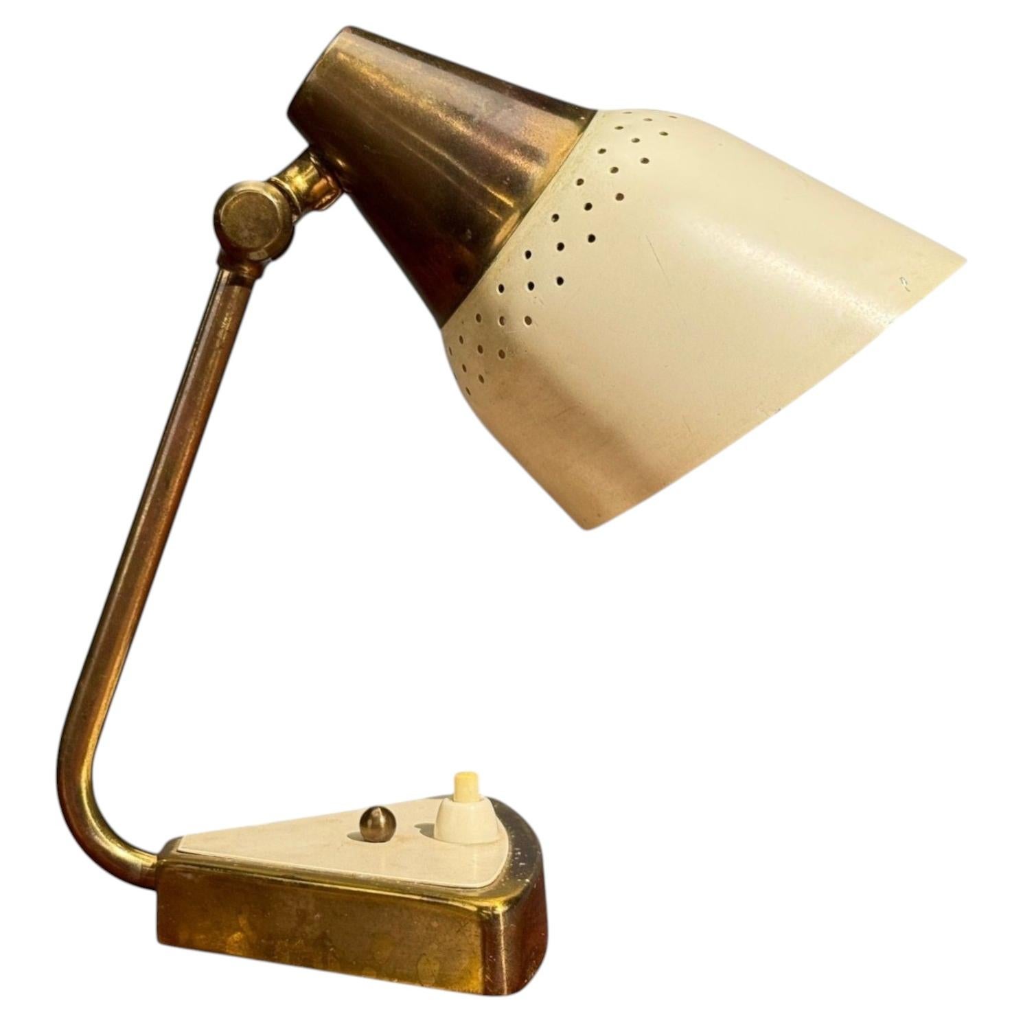 OBA, Swedish Modern, Desk Lamp, Brass, Metal, Sweden, 1950s