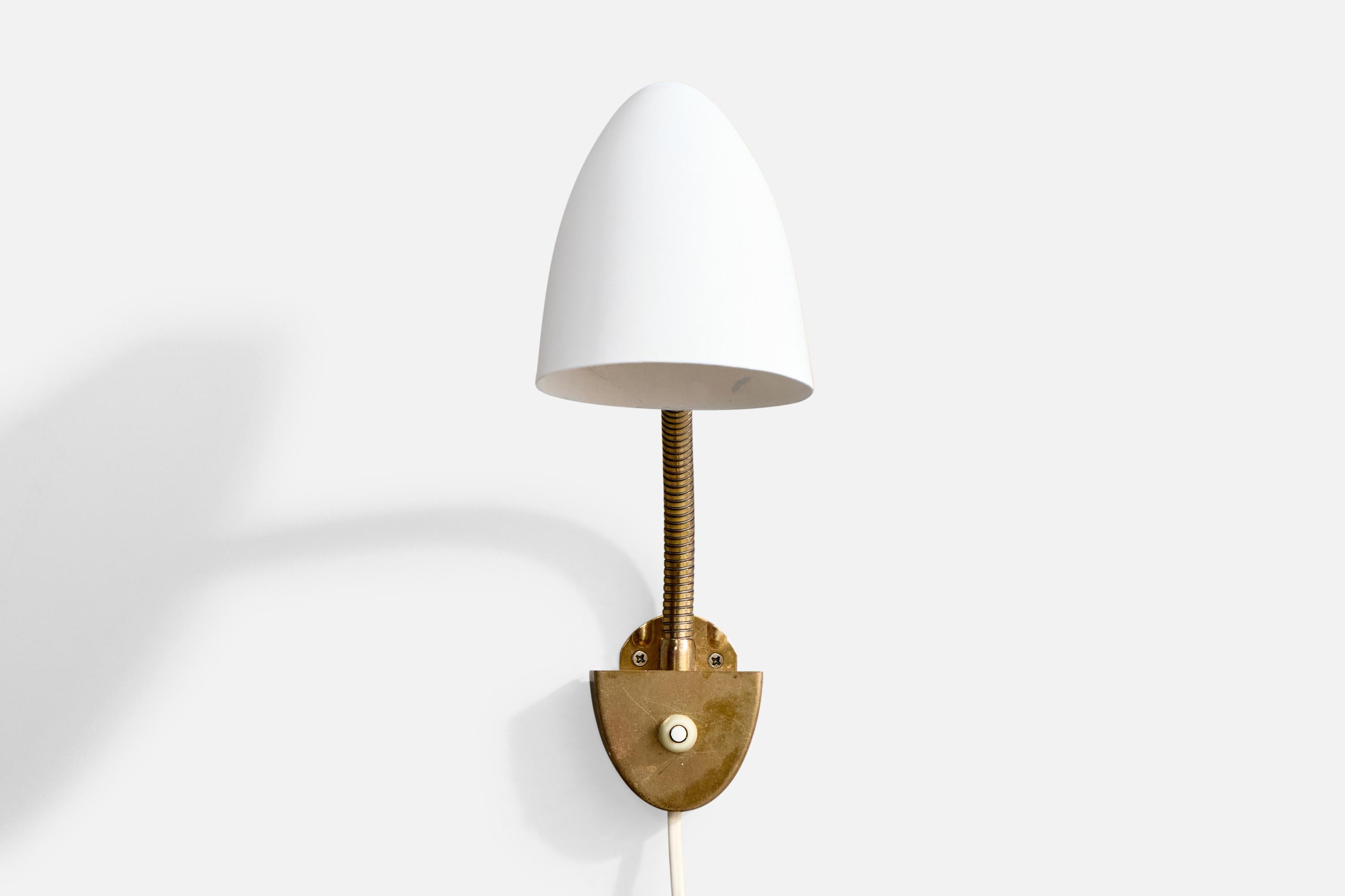 Mid-Century Modern ÖBA, applique murale, laiton, métal, Suède, années 1950 en vente