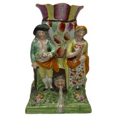 Obadiah Sherratt pottery Gardeners spill vase, Staffordshire, c. 1830.