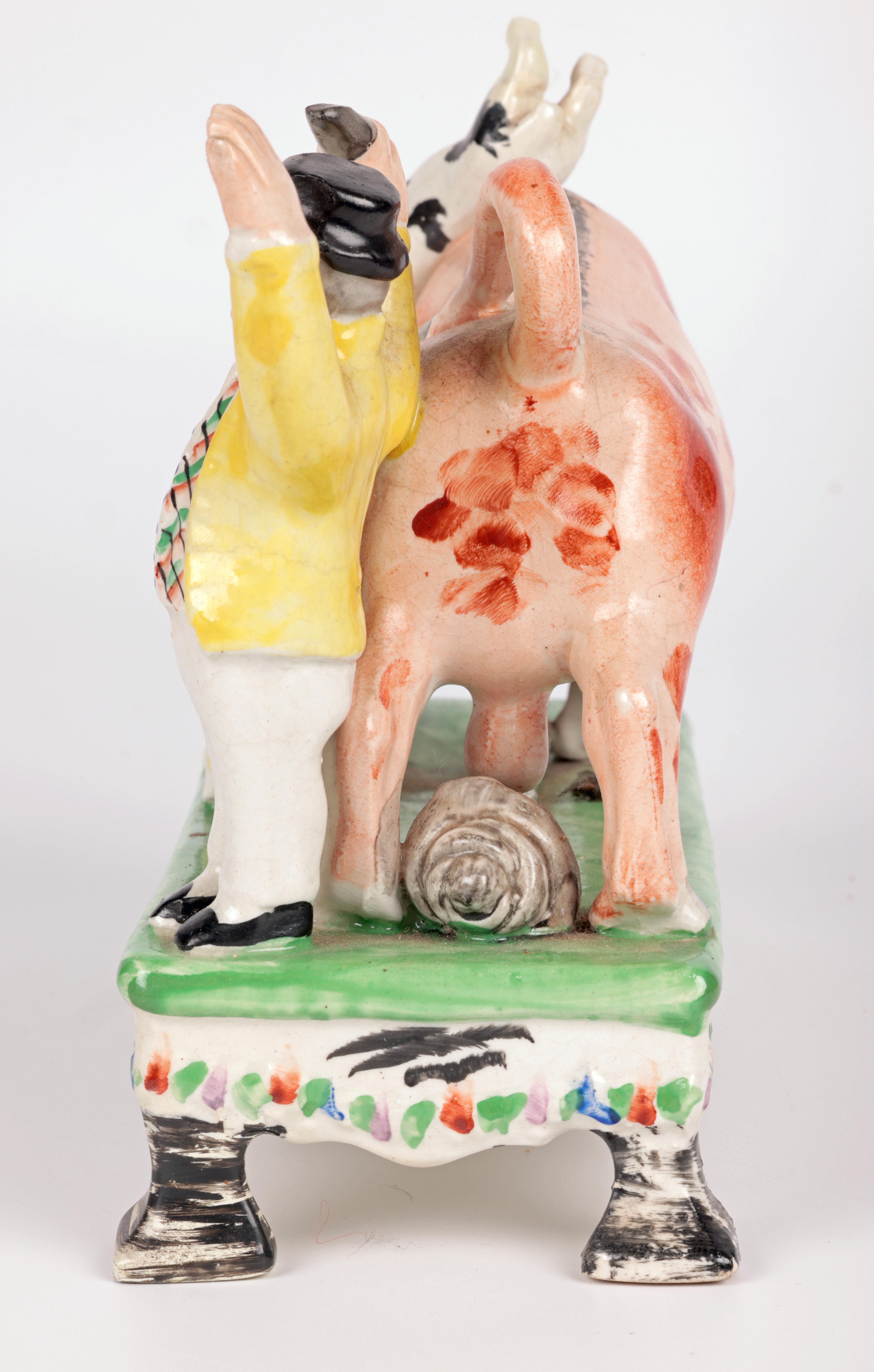 Obadiah Sherratt Grupo de cerámica de Staffordshire para cebo de toro en venta 6