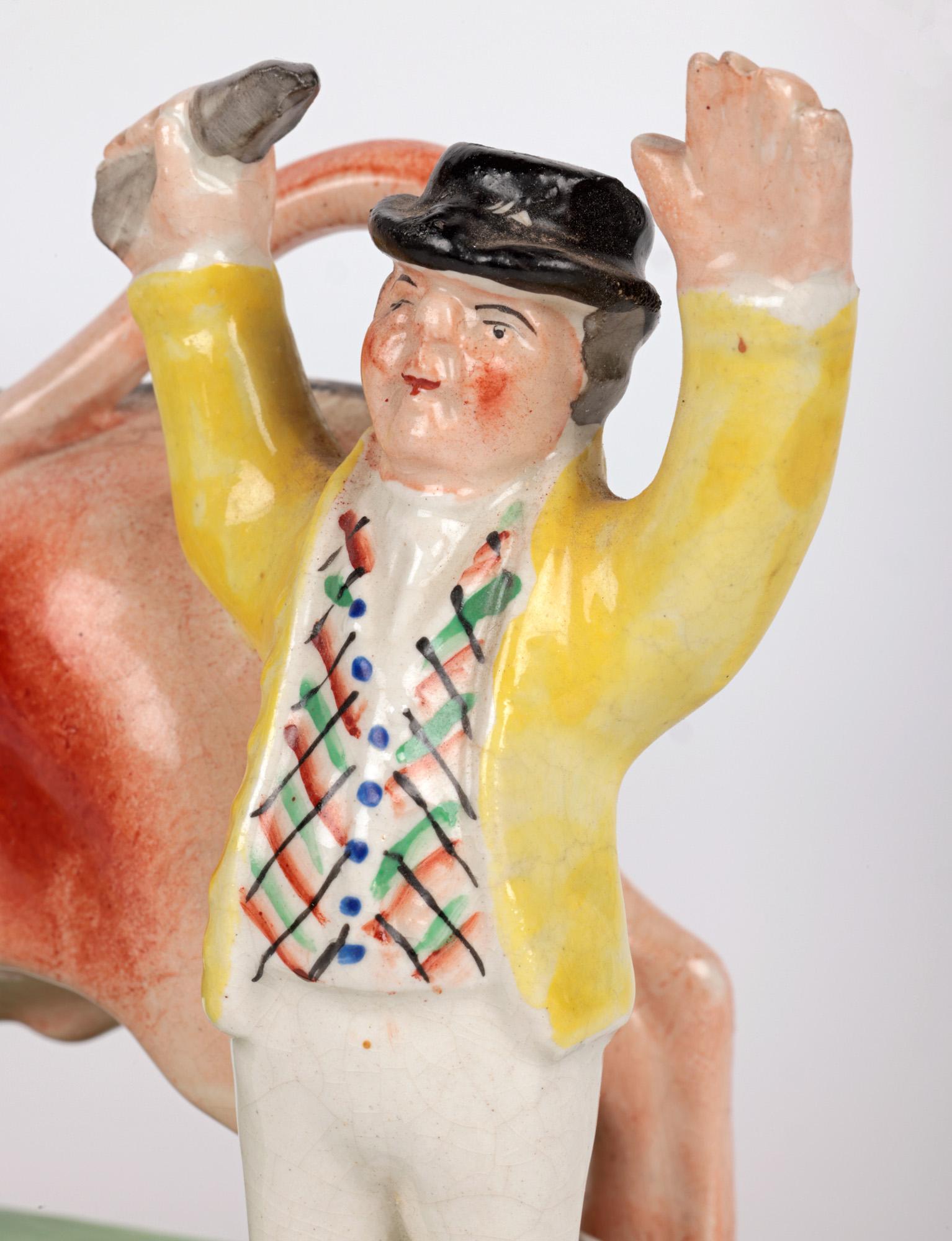 Obadiah Sherratt Grupo de cerámica de Staffordshire para cebo de toro principios del siglo XIX en venta