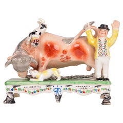 Obadiah Sherratt Staffordshire Bull-Baiting Pottery Group