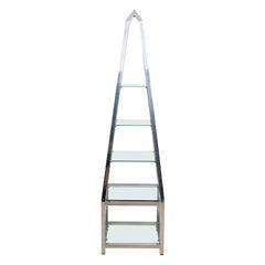Obelisk Étagère in Polished Aluminum