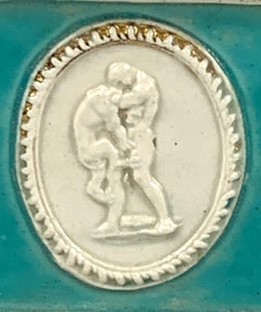 Creamware Obelisk Hercules Wrestling a Lion England, Circa 1800