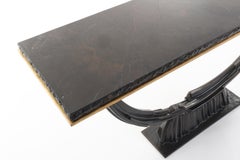 Obelisk Sculptural Console in Bronze Plaster Finish and 23K Gold
