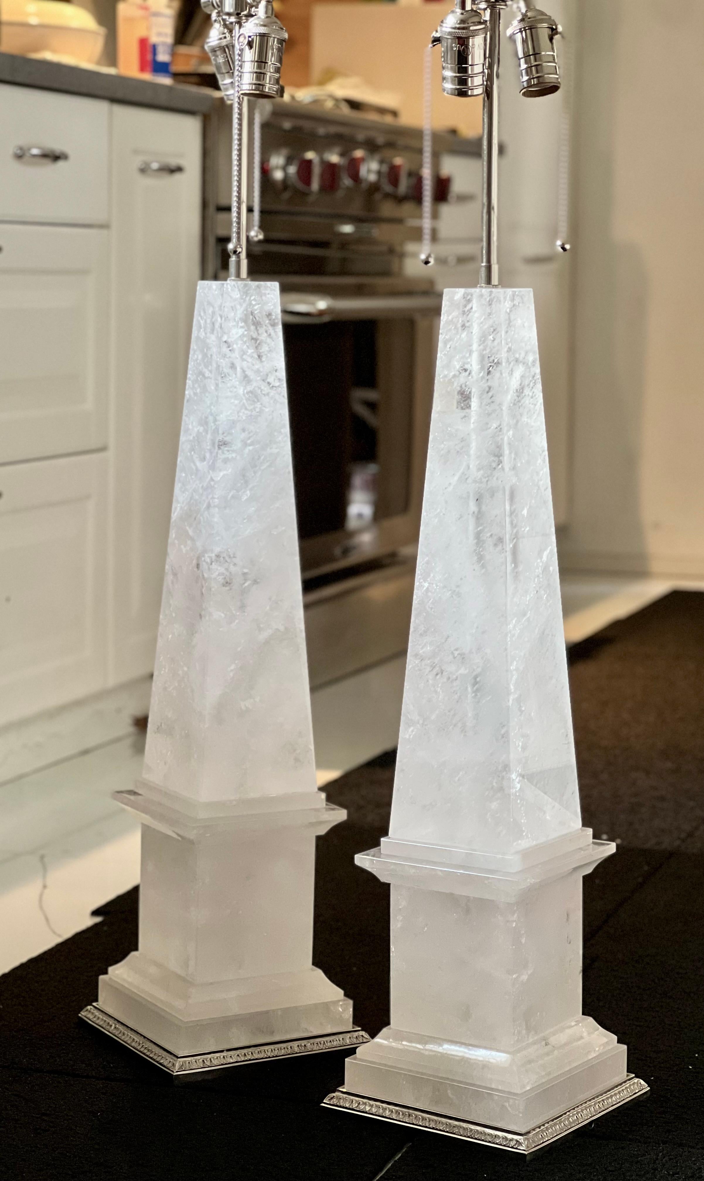 Lámparas de cristal de roca Obelisco by Phoenix Cristal de roca en venta