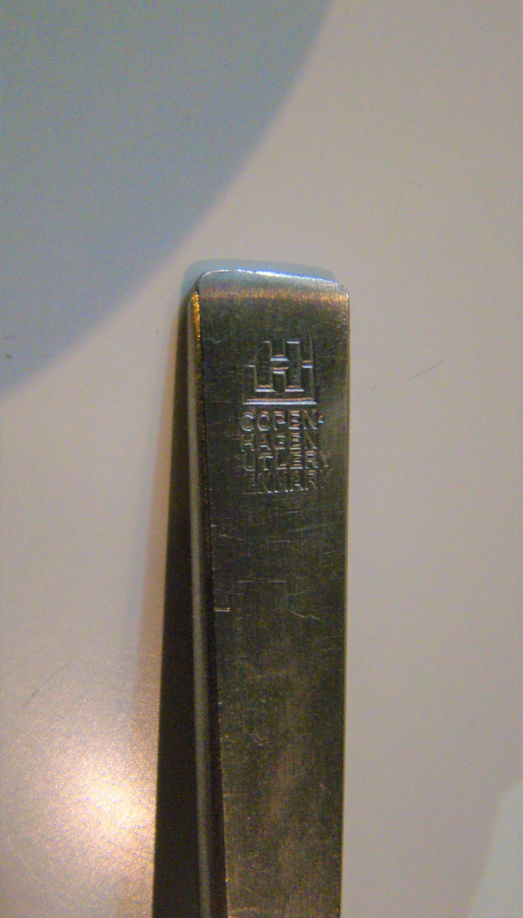 Obelisk Stainless Flatware by Erik Herlow for Copenhagen Cutlery Service for 8 For Sale 3