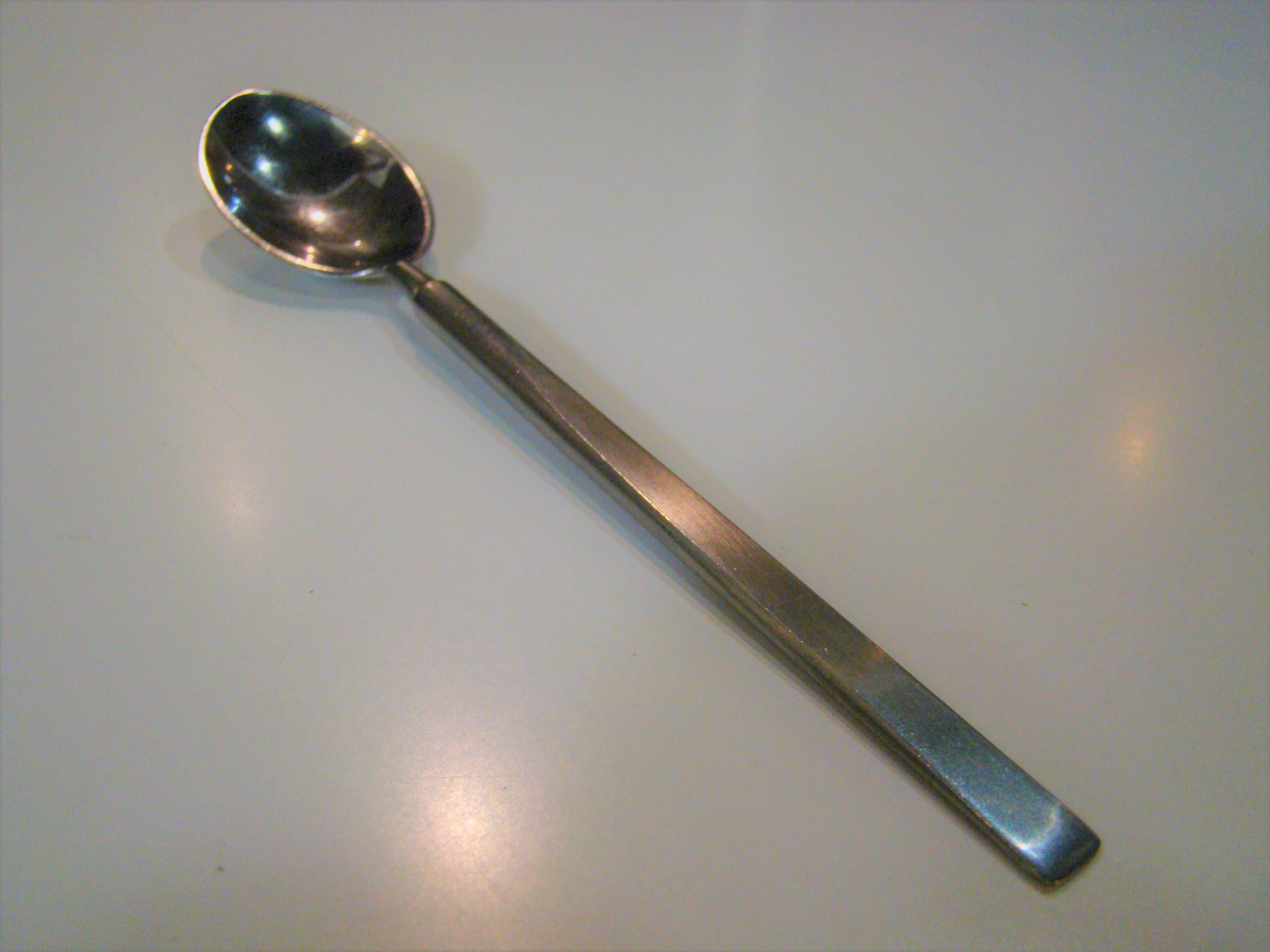 Stainless Steel Obelisk Stainless Flatware by Erik Herlow for Copenhagen Cutlery Service for 8 For Sale
