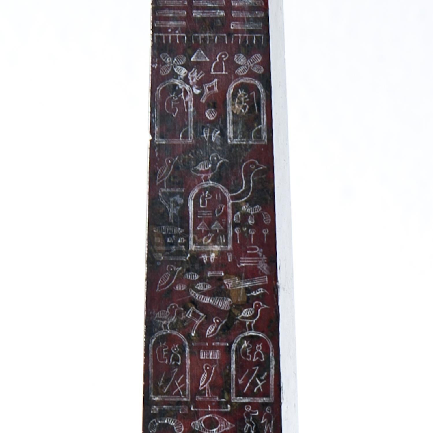 Pair of small obelisks out of red serpentine with hieroglyph decor (North side Cleopatra's Needle, today Central Park, NY - and Lateranobelisk situated on the Piazza San Giovanni to Laterano 1588 by Sixtus V.)