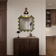 Oberig 44 Architectural Wall Mirror with Spiked Custom Color Frame, oitoproducts