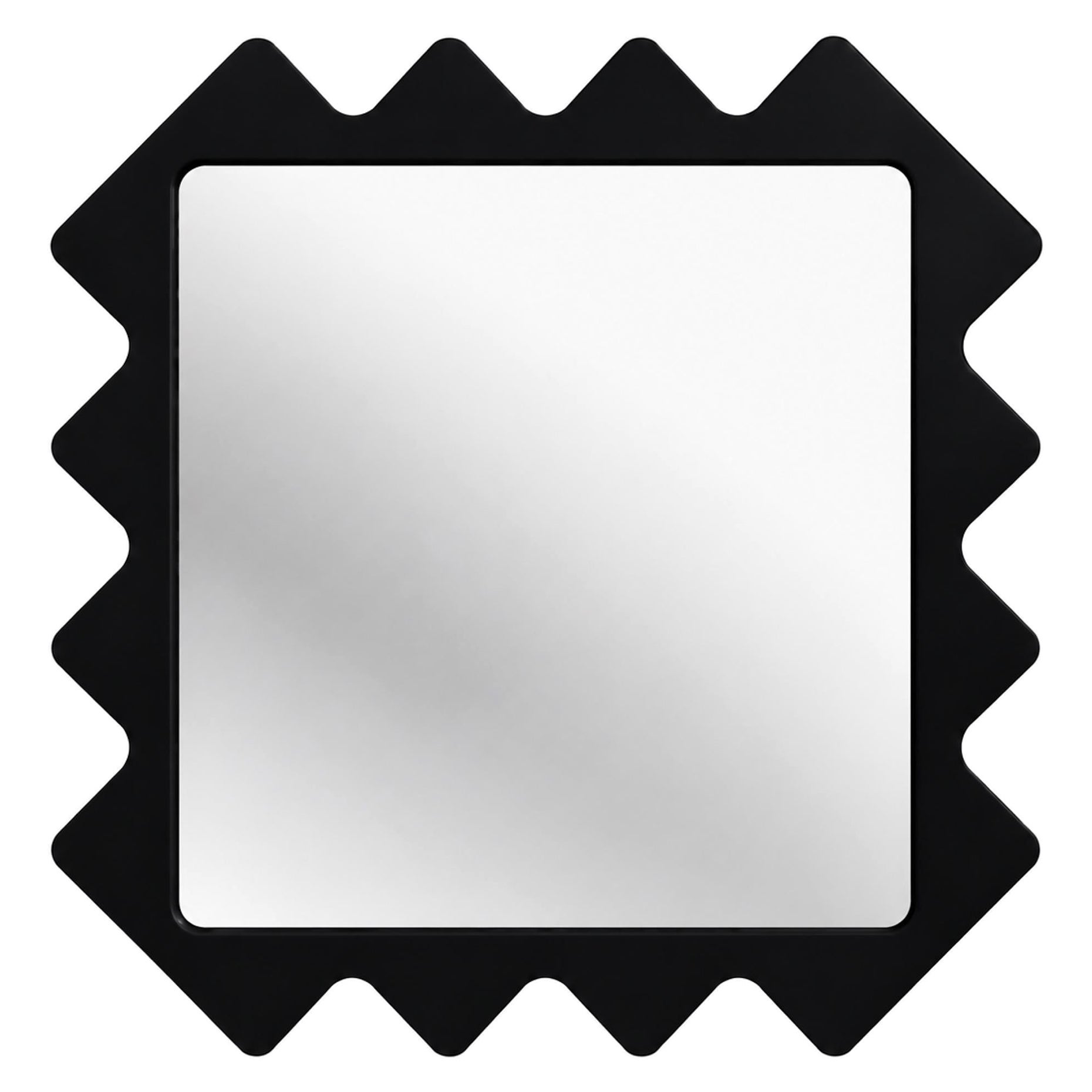 Oberig 44 Decorative Designer Wall Mirror in Black Serrated Custom Finish Frame
