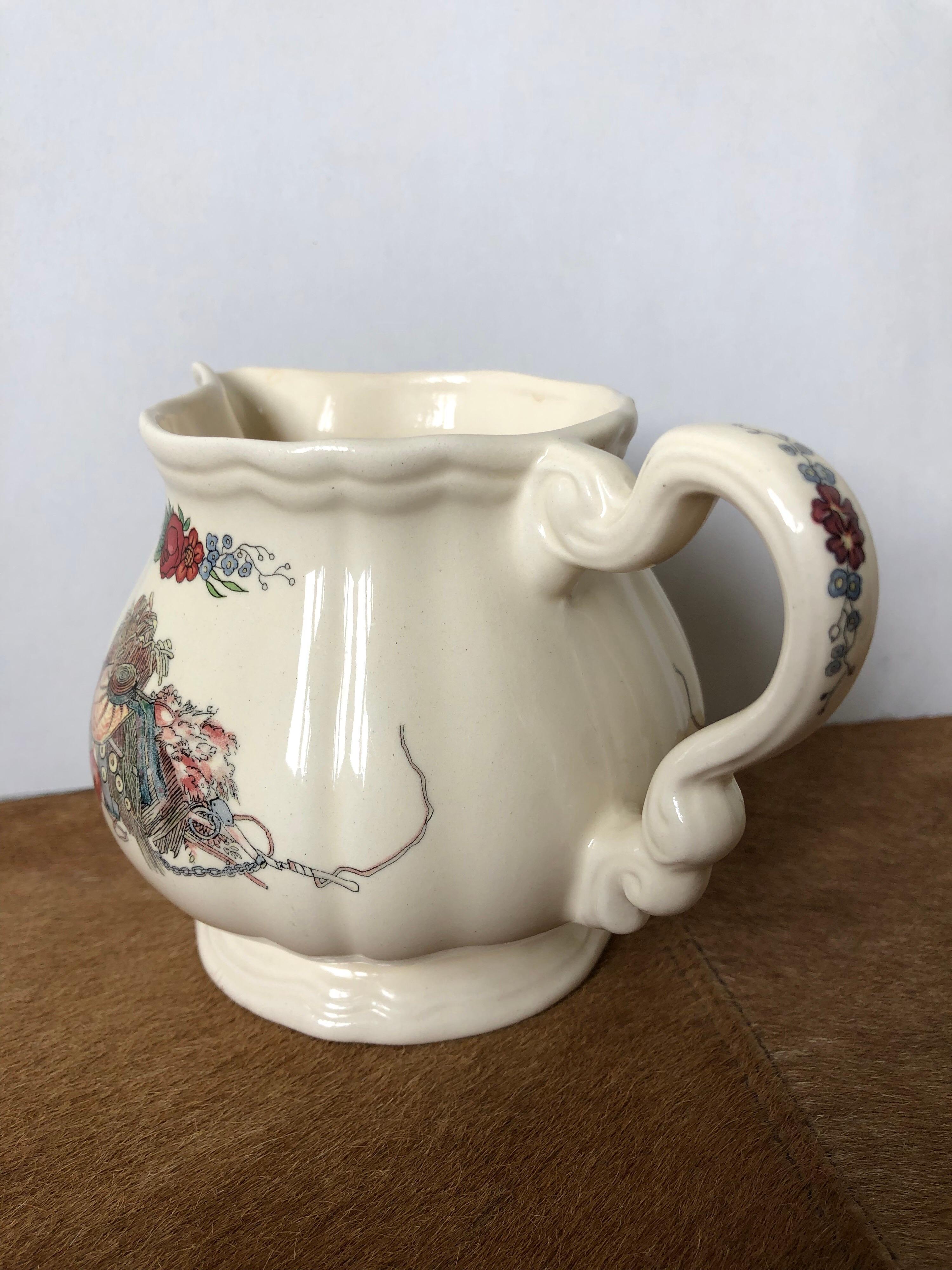 French Obernai France Sarreguemines Lorraine Milk and Sugar Spice Jar, circa 1950