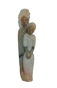 "Together We Stand," Shona Figurative Opal Stone Sculpture by Obert Mukumbi