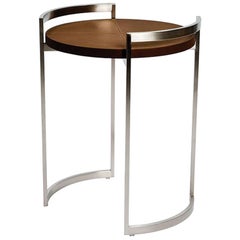 Obi Cocktail Table with Brown Leather Top by Powell & Bonnell