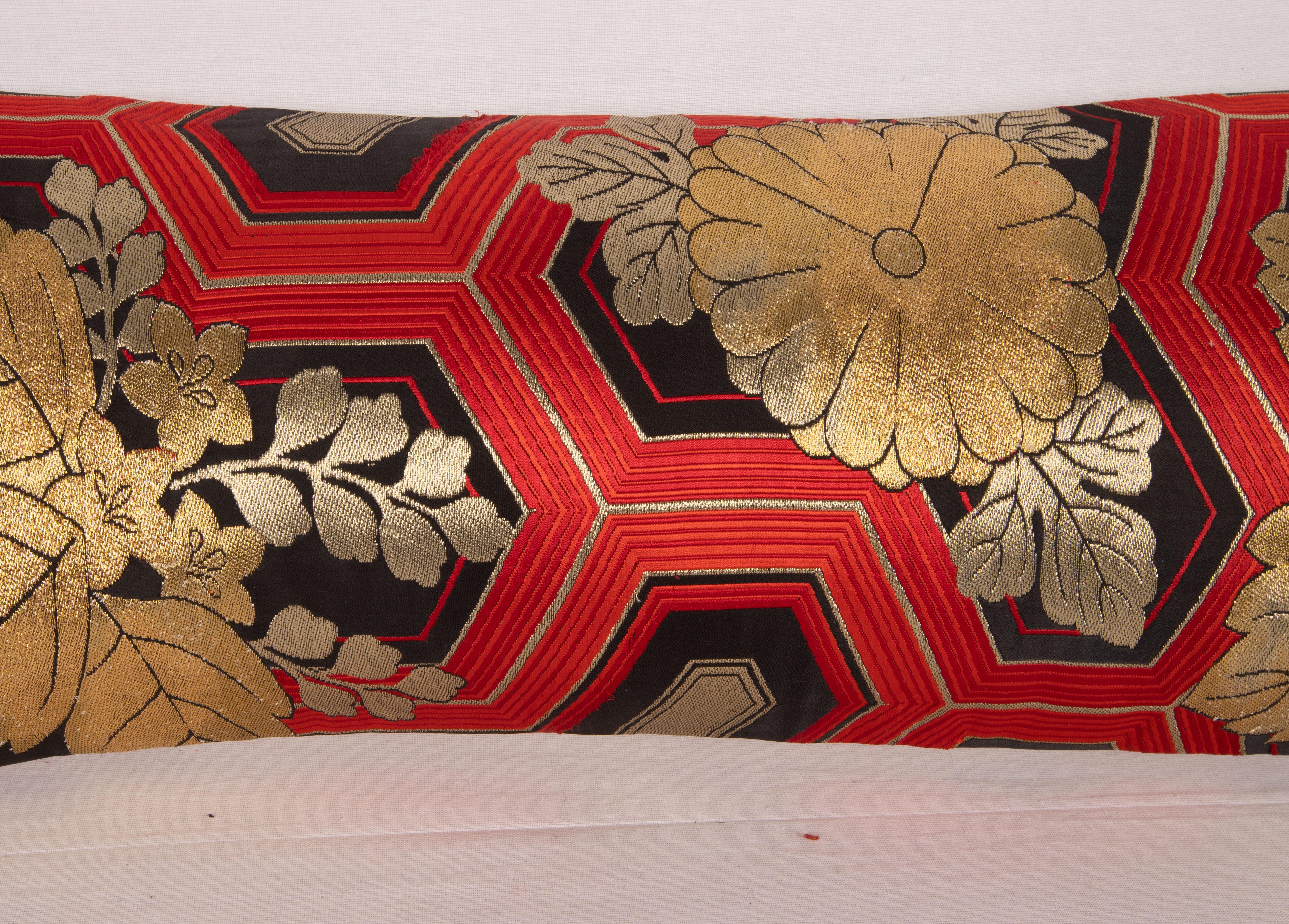 Hand-Woven Obi Pillow Cover, Japan, Mid 20th C. For Sale