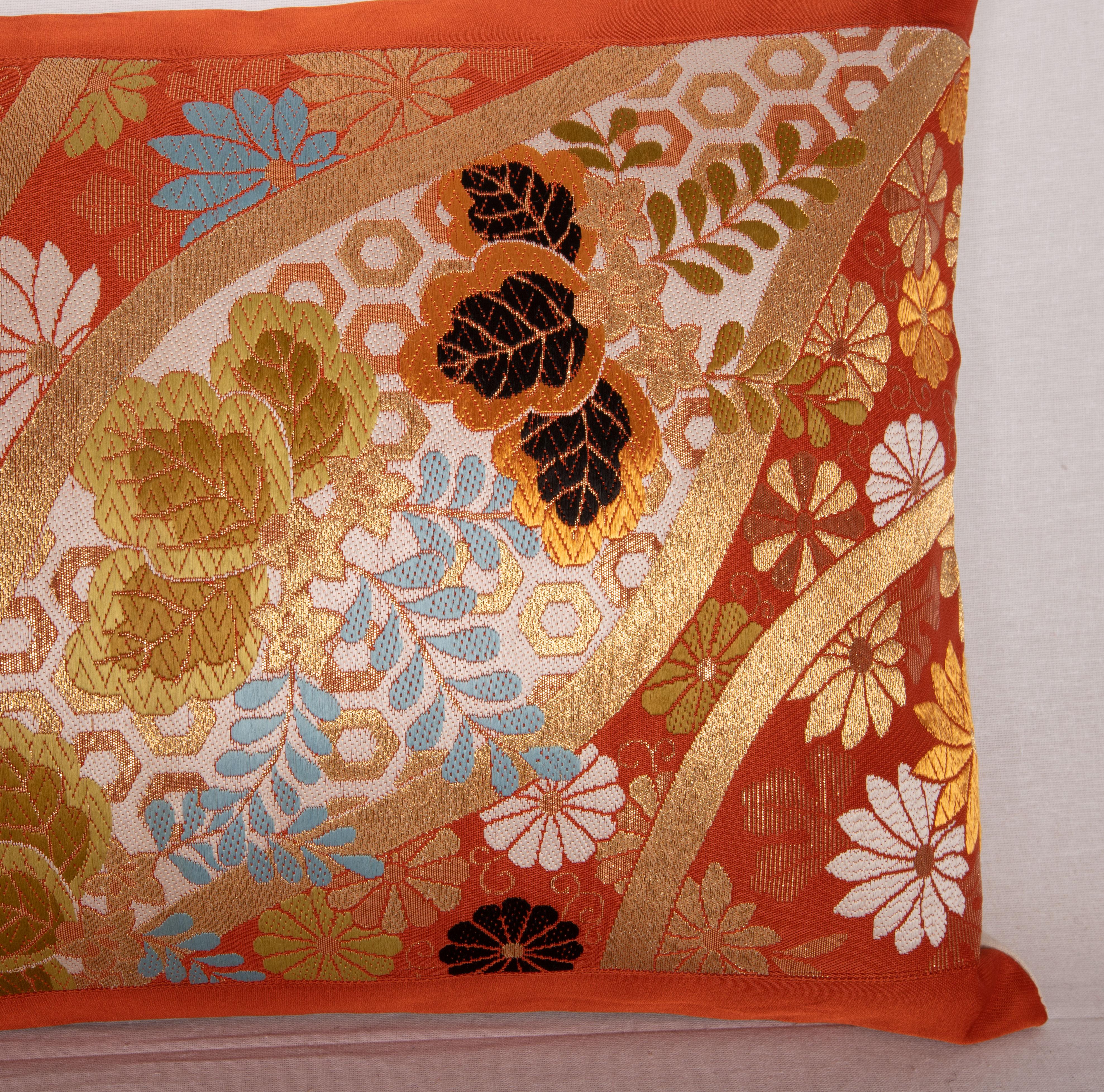 Japanese Obi Pillow Cover, Japan, Mid 20th C For Sale