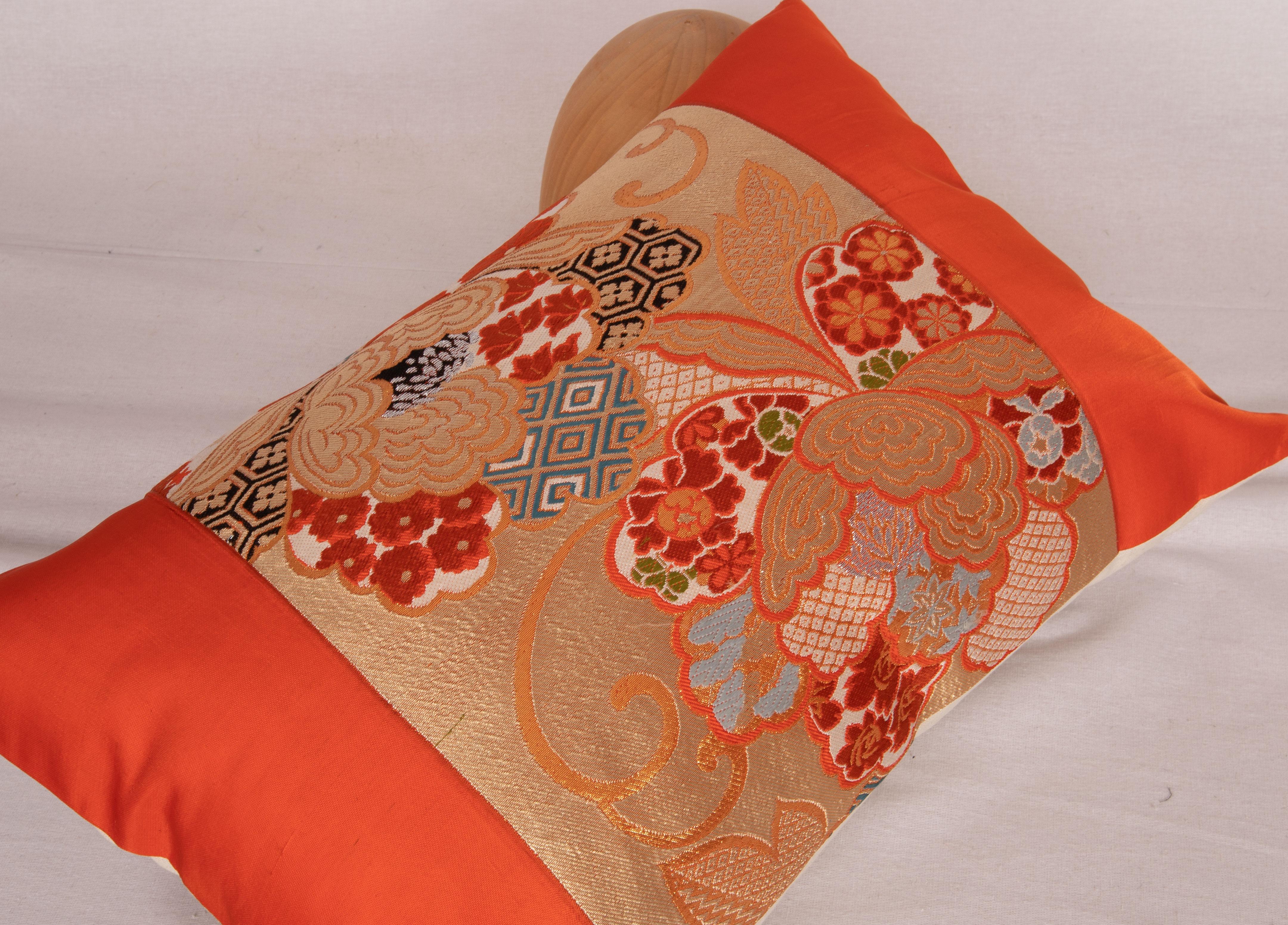Hand-Woven Obi Pillow Cover, Japan, Mid 20th C. For Sale