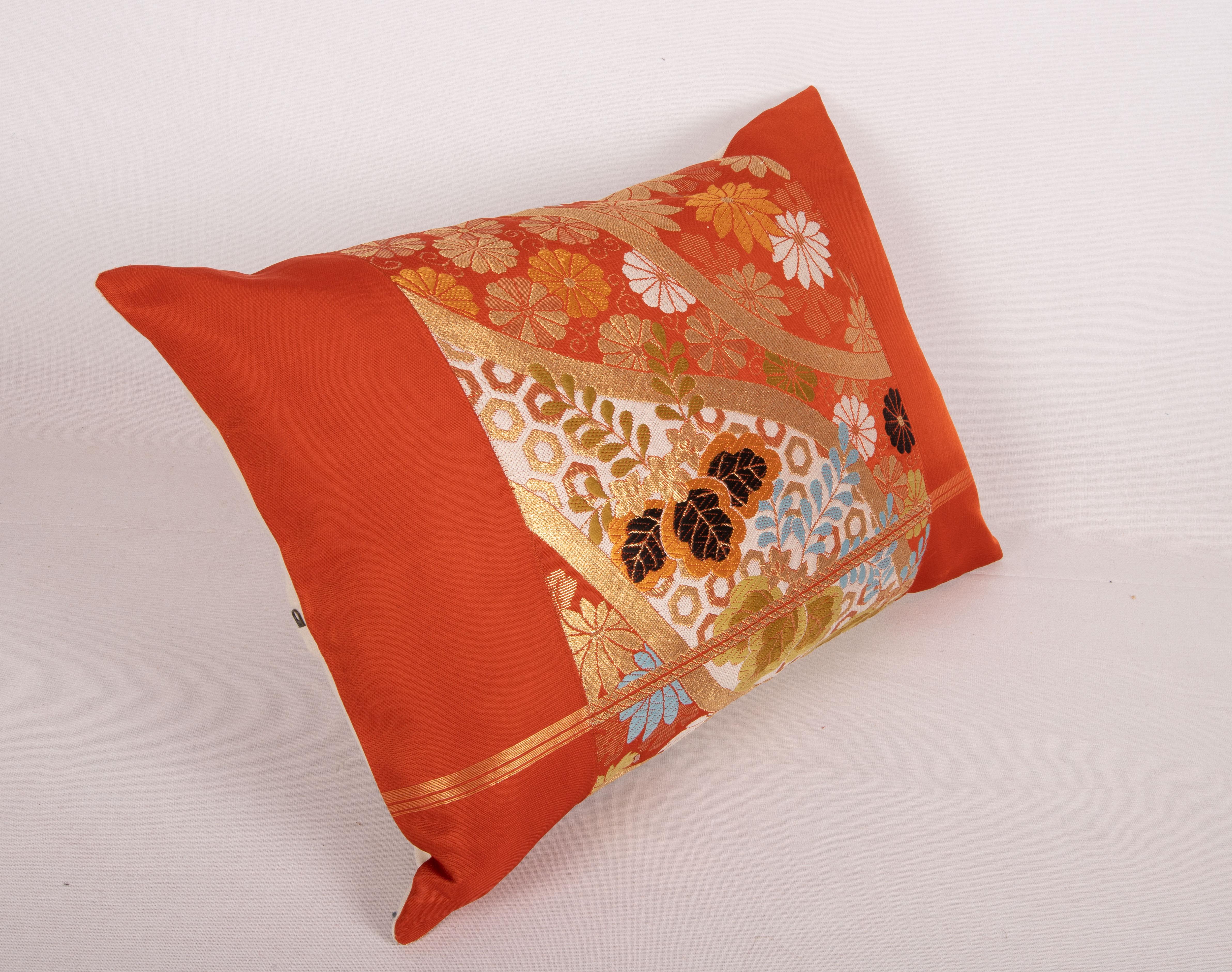 Silk Obi Pillow Cover, Japan, Mid 20th C.