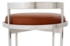 Obi Swivel Bar Stool with Tan Leather Seat by Powell & Bonnell